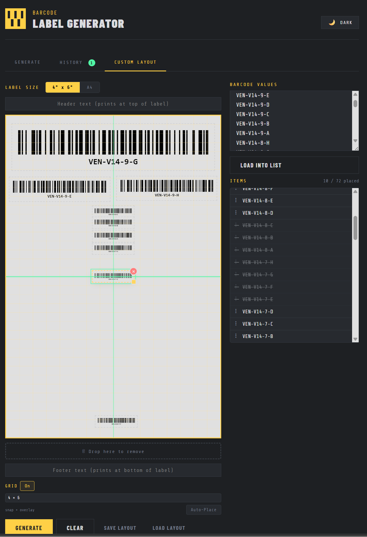 Barcode Label Generator - Custom layout builder
