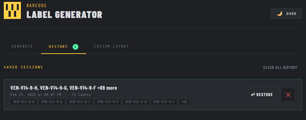 Barcode Label Generator - Additional view